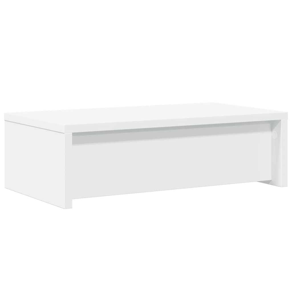 Stalak za monitor s ladicama bijeli 50 x 27 x 15 cm drveni