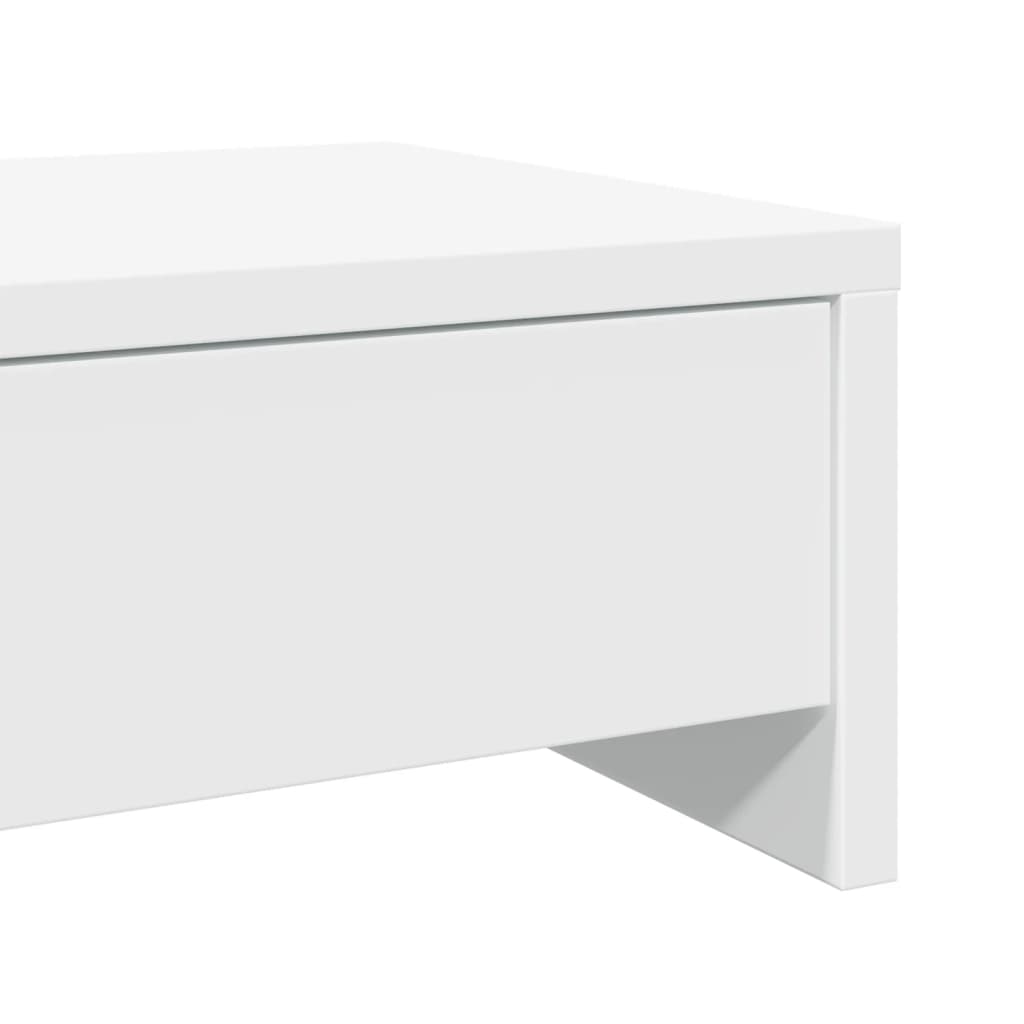 Stalak za monitor s ladicama bijeli 50 x 27 x 15 cm drveni