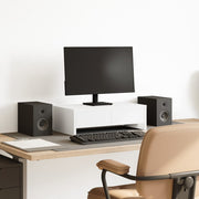 Stalak za monitor s ladicama bijeli 50 x 27 x 15 cm drveni