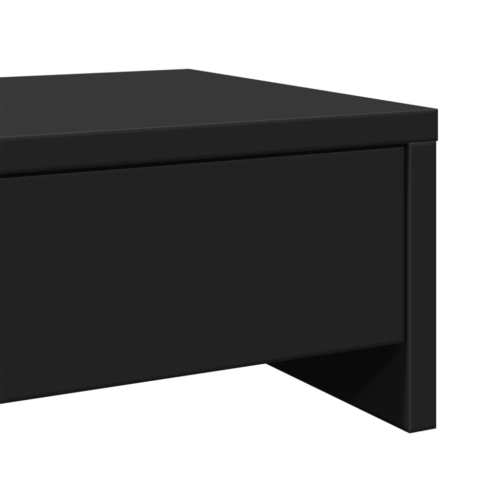 Stalak za monitor s ladicama crni 100 x 27 x 15 cm drveni