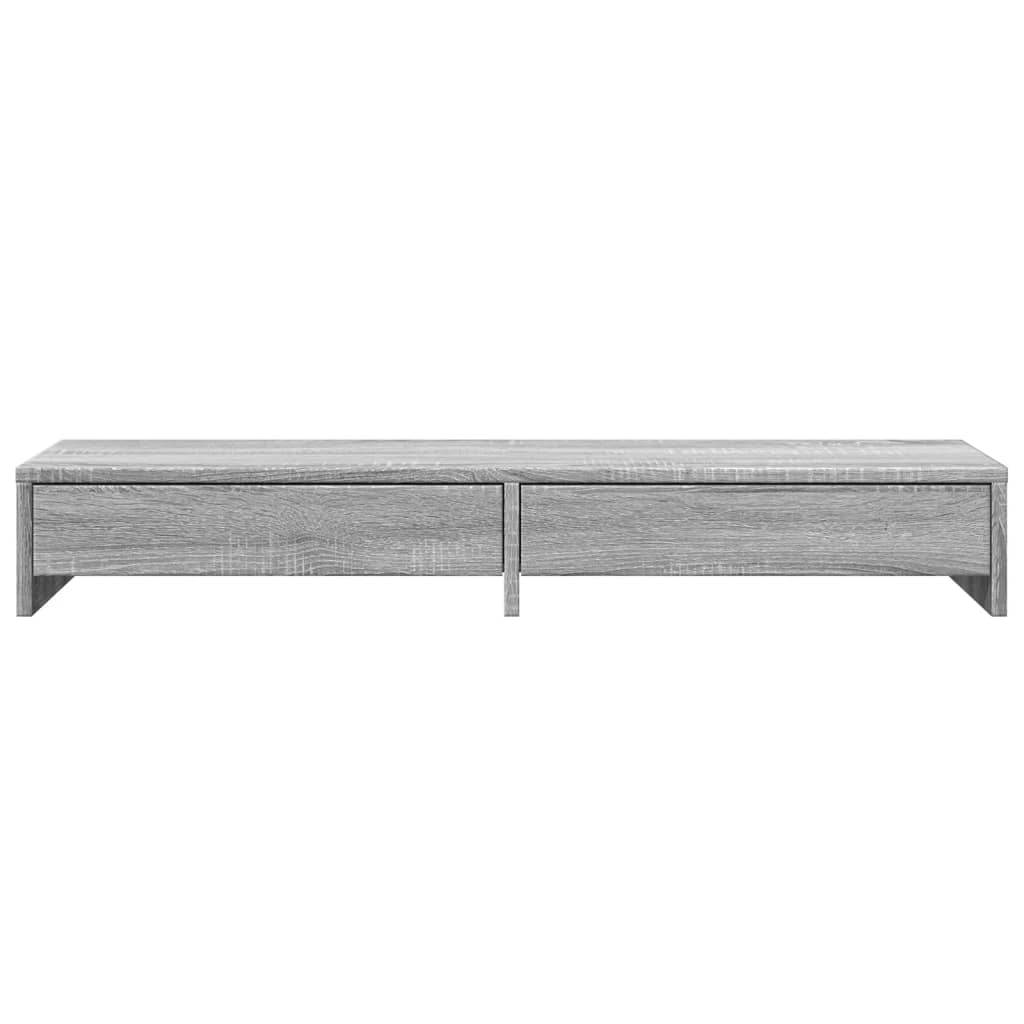 Stalak za monitor s ladicama boja hrasta 100x27x15 cm drveni