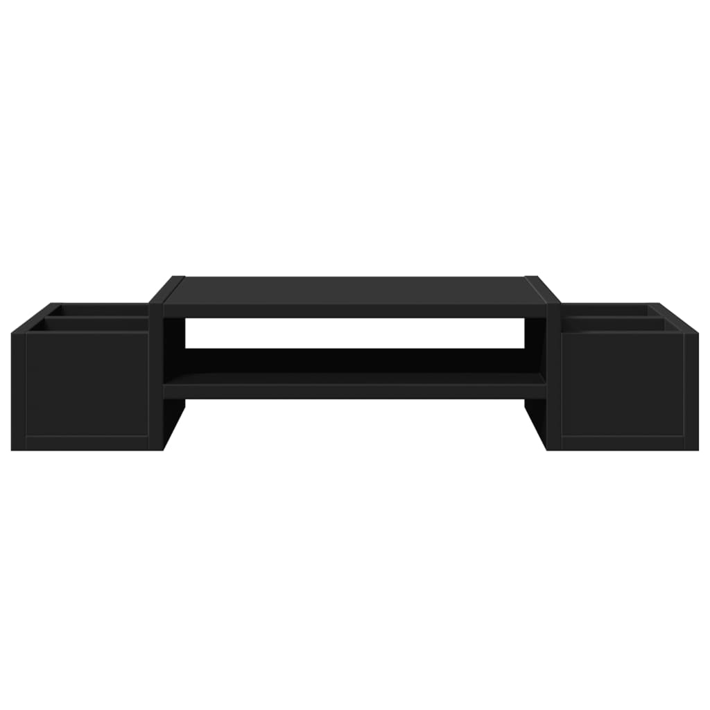 Stalak za monitor s pohranom crni 70x27x15 cm konstruirano drvo