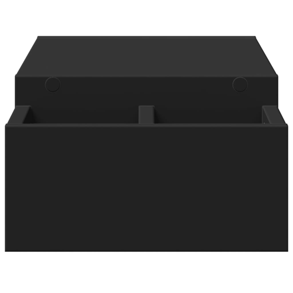 Stalak za monitor s pohranom crni 70x27x15 cm konstruirano drvo