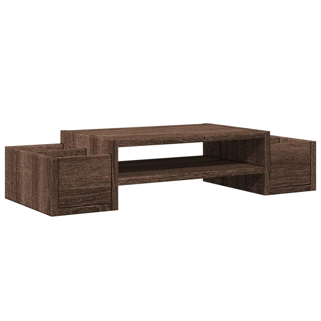 Stalak za monitor s pohranom boja hrasta 70 x 27 x 15 cm drveni