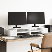 Stalak za monitor sa spremištem bijeli 100 x 27 x 15 cm drveni