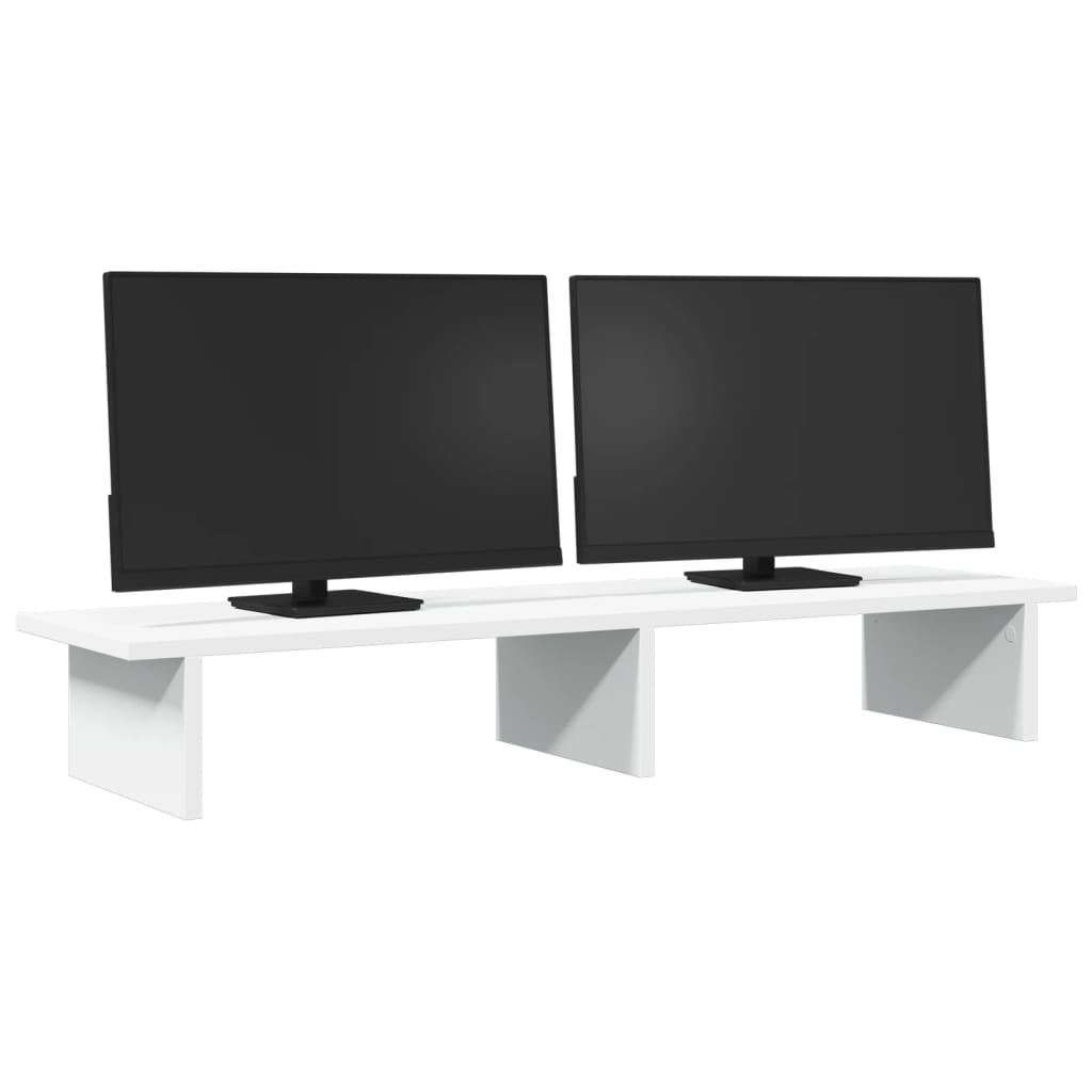 Stalak za monitor bijeli 100 x 27 x 15 cm od konstruiranog drva