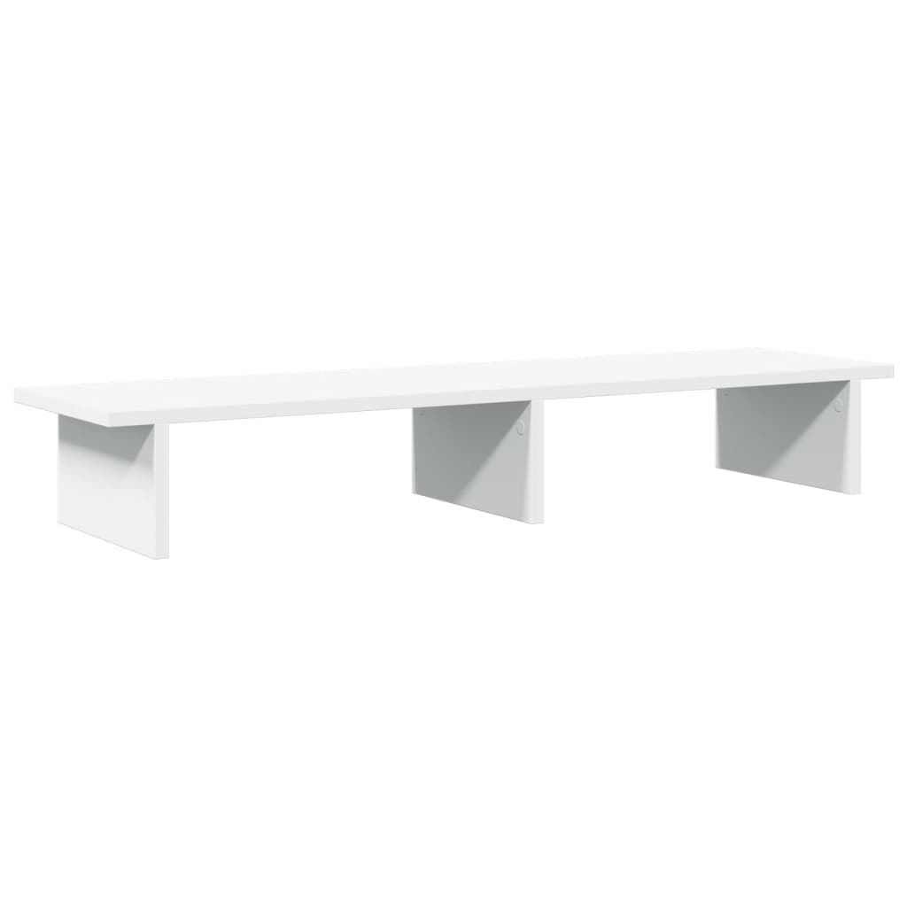 Stalak za monitor bijeli 100 x 27 x 15 cm od konstruiranog drva