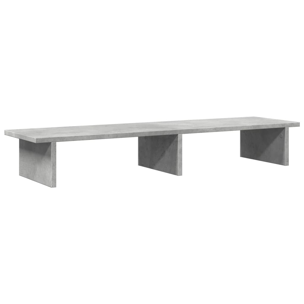 Stalak za monitor boja betona 100x27x15 cm konstruirano drvo