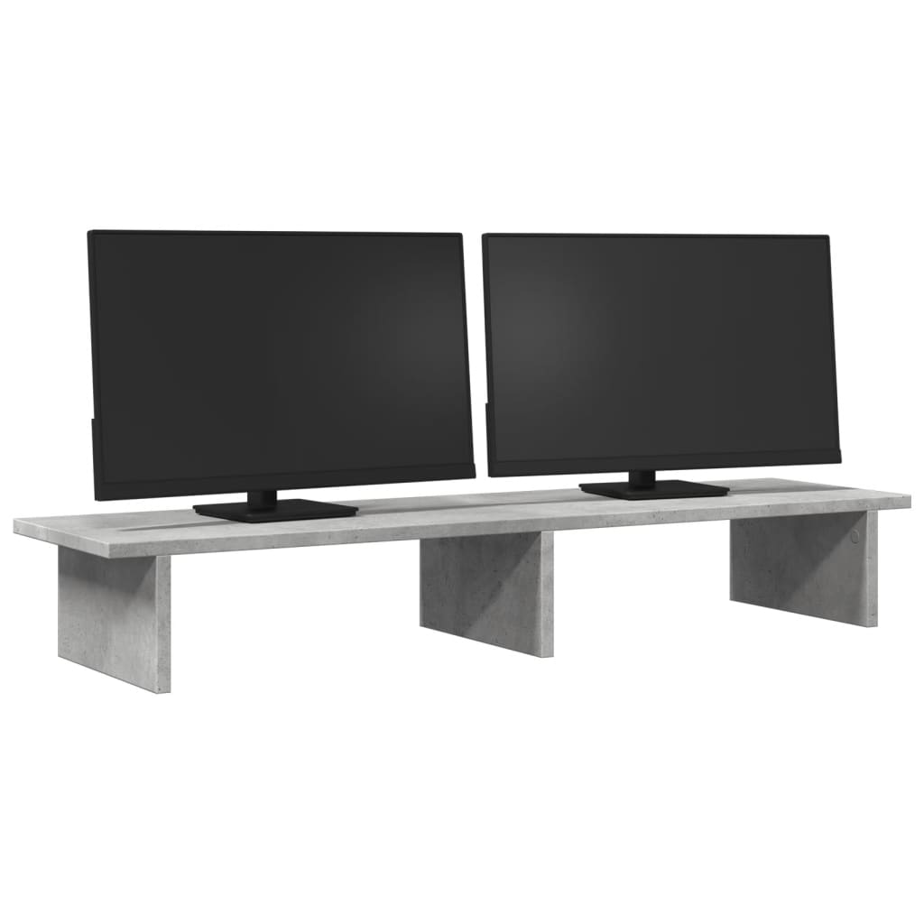 Stalak za monitor boja betona 100x27x15 cm konstruirano drvo
