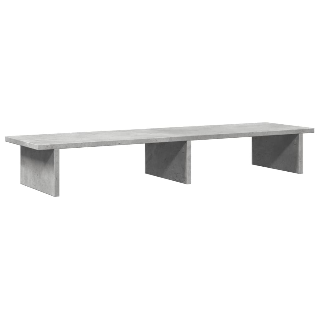 Stalak za monitor boja betona 100x27x15 cm konstruirano drvo