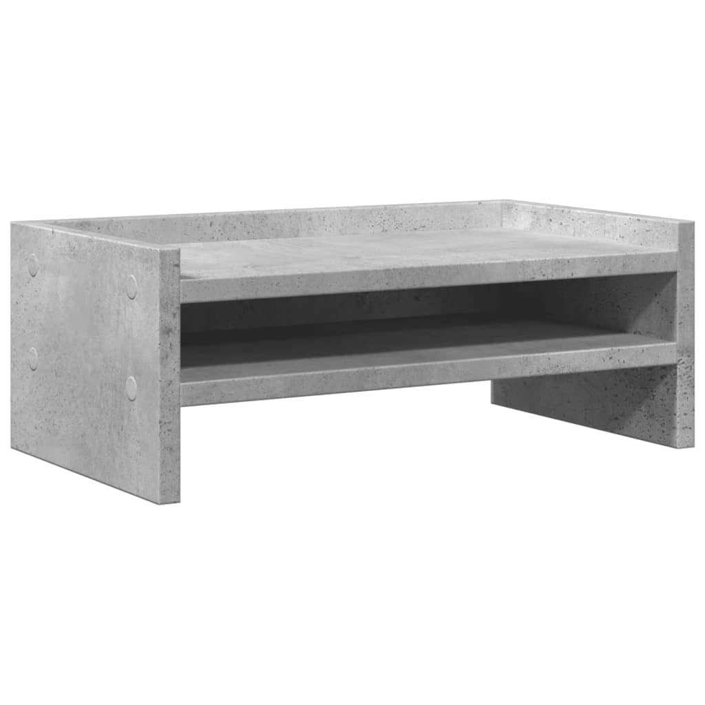 Stalak za monitor siva boja betona 42x24x16 cm drveni