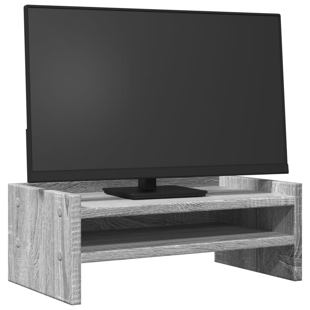 Stalak za monitor siva boja hrasta 42x24x16cm konstruirano drvo