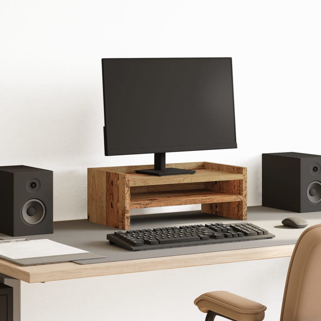 Stalak za monitor boja staro drvo 42x24x16 cm konstruirano drvo