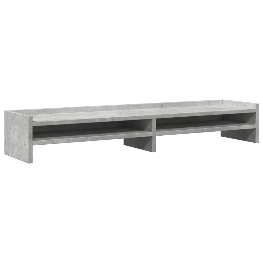 Stalak za monitor boja betona 100x24x16 cm konstruirano drvo