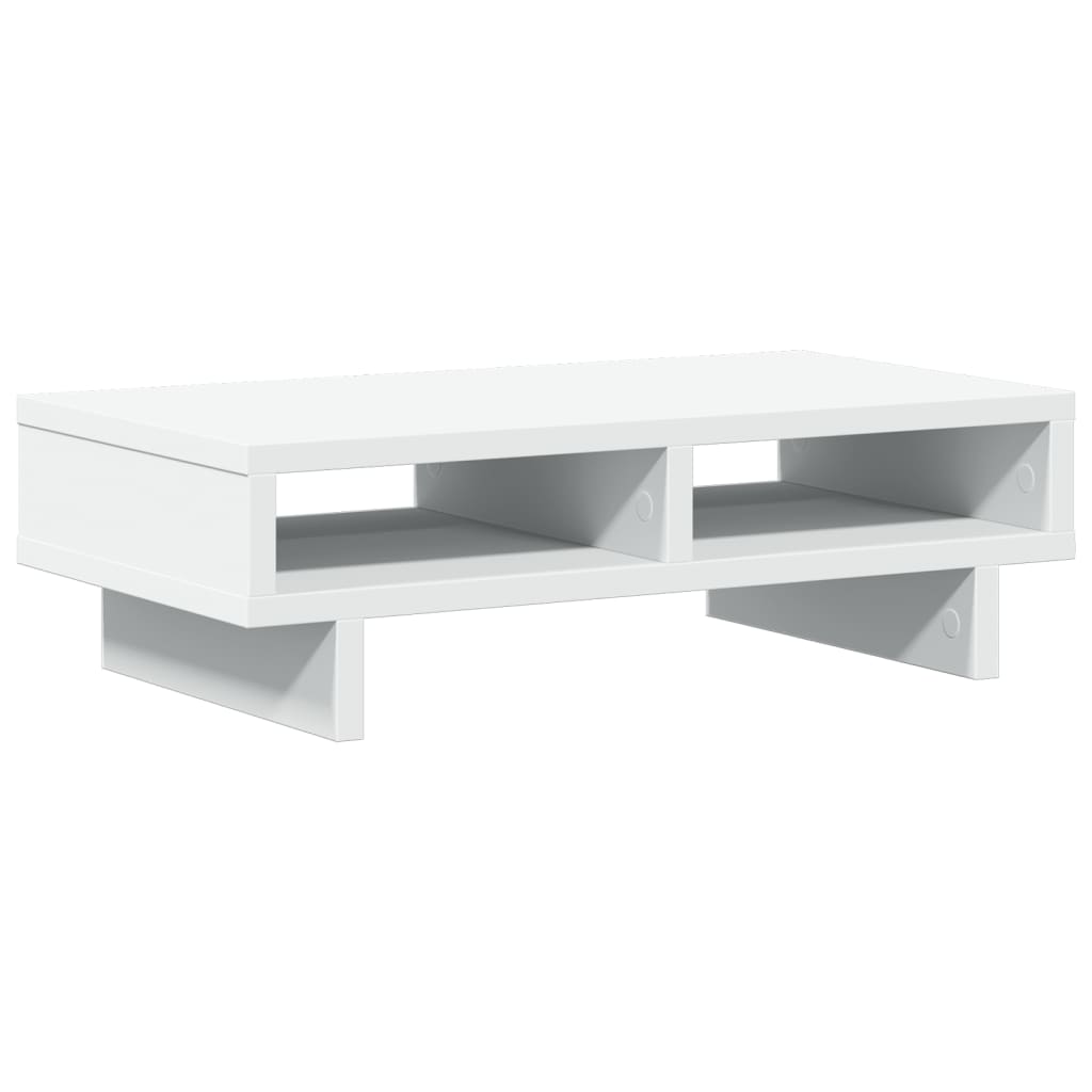 Stalak za monitor bijeli 50 x 27 x 15 cm od konstruiranog drva