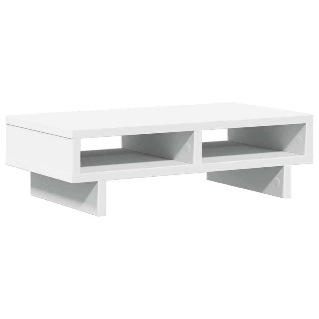 Stalak za monitor bijeli 50 x 27 x 15 cm od konstruiranog drva