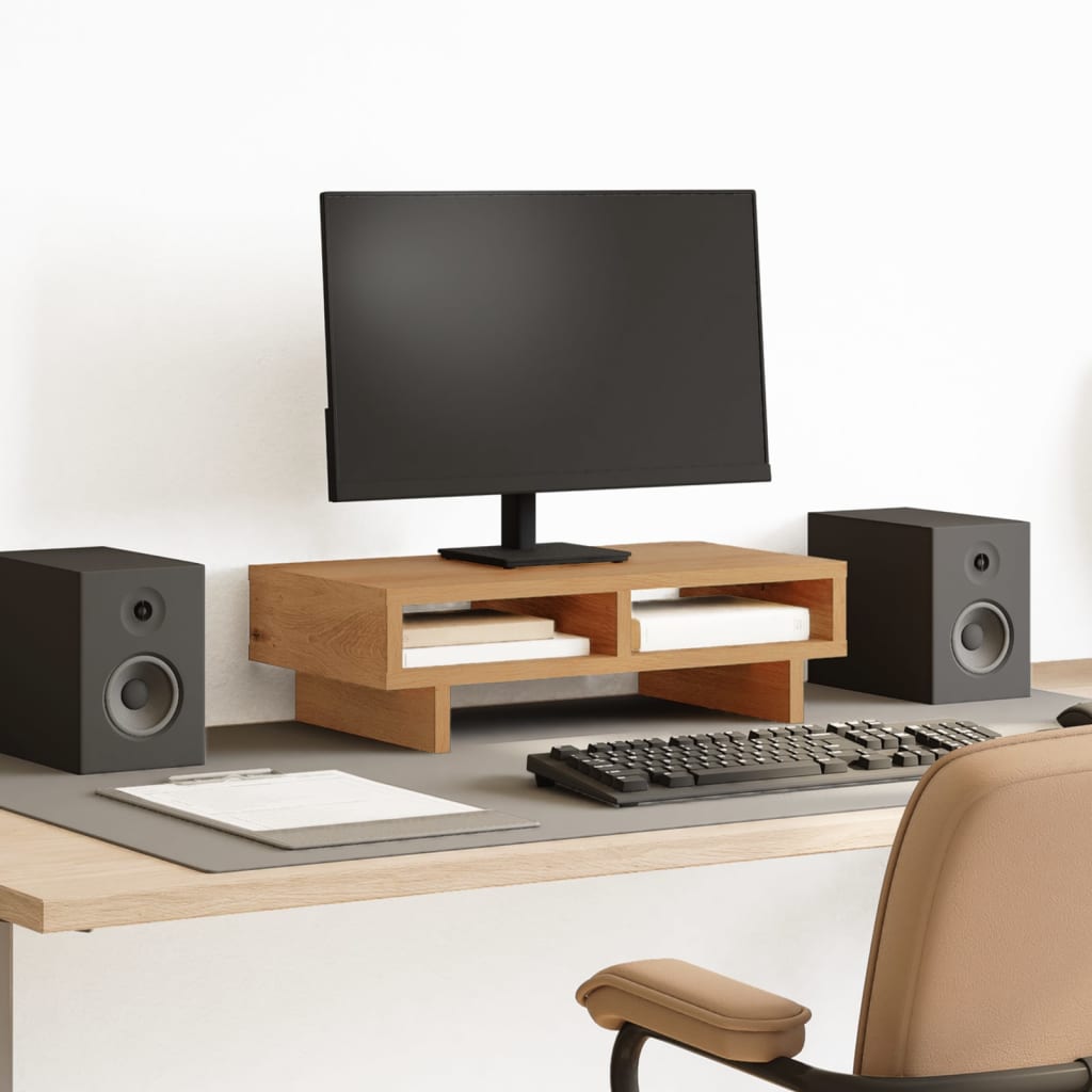 Stalak za monitor boja hrasta 50x27x15 cm konstruirano drvo