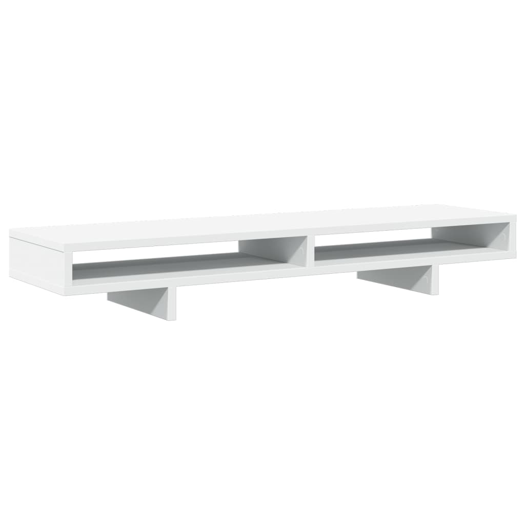 Stalak za monitor bijeli 100 x 27 x 15 cm od konstruiranog drva