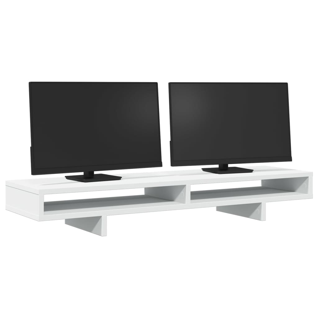 Stalak za monitor bijeli 100 x 27 x 15 cm od konstruiranog drva
