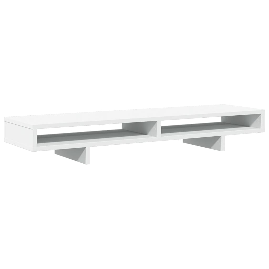 Stalak za monitor bijeli 100 x 27 x 15 cm od konstruiranog drva