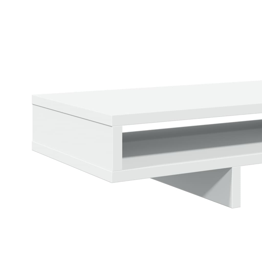 Stalak za monitor bijeli 100 x 27 x 15 cm od konstruiranog drva