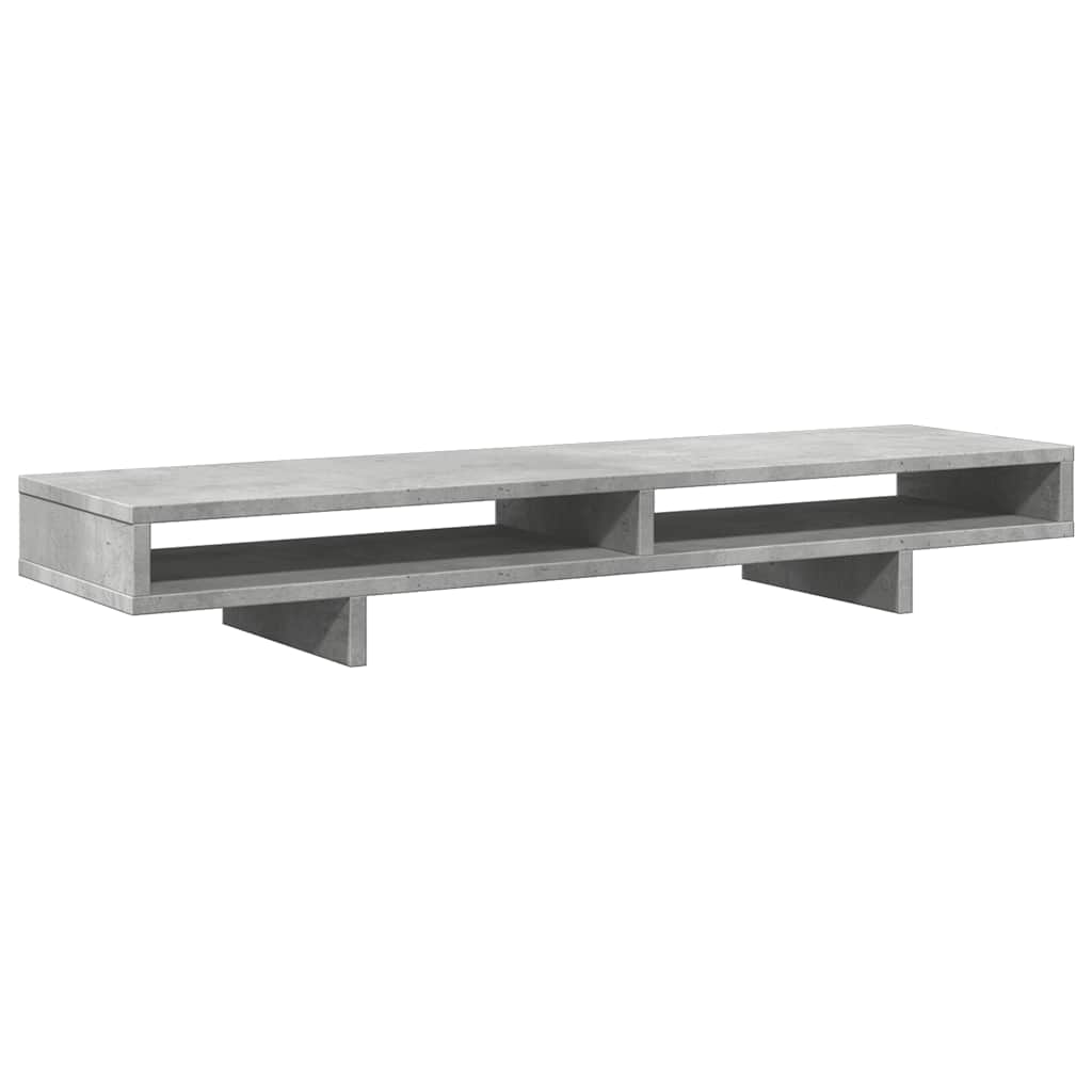 Stalak za monitor boja betona 100x27x15 cm konstruirano drvo