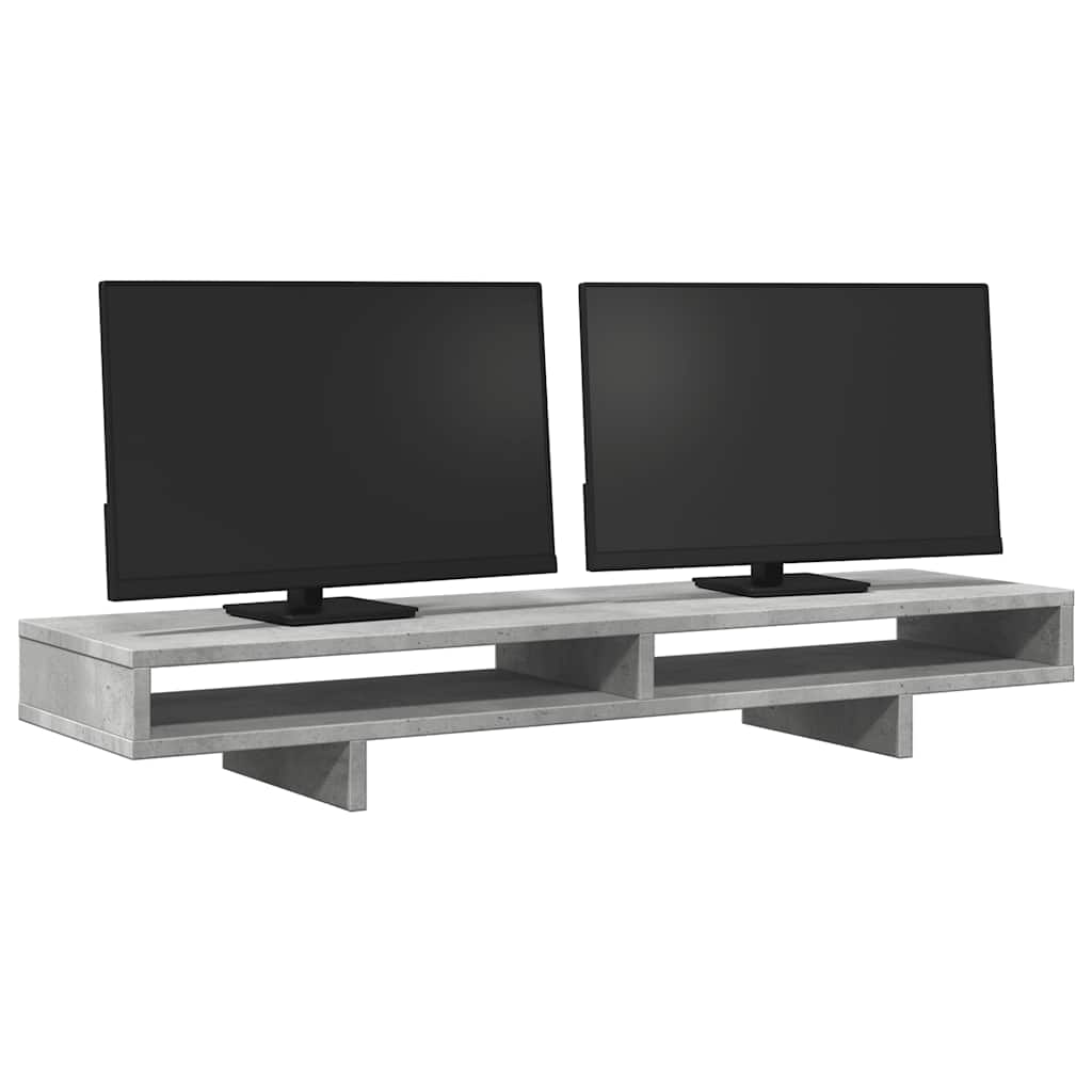 Stalak za monitor boja betona 100x27x15 cm konstruirano drvo