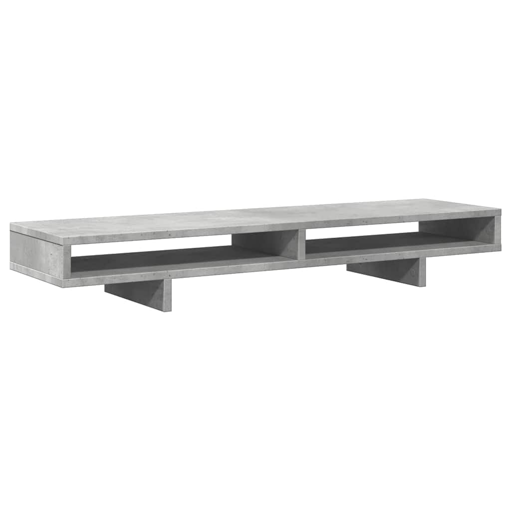 Stalak za monitor boja betona 100x27x15 cm konstruirano drvo