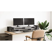 Stalak za monitor boja betona 100x27x15 cm konstruirano drvo