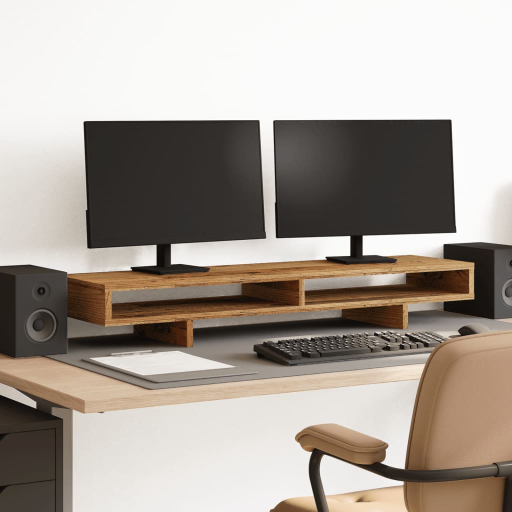 Stalak za monitor boja staro drvo 100x27x15cm konstruirano drvo