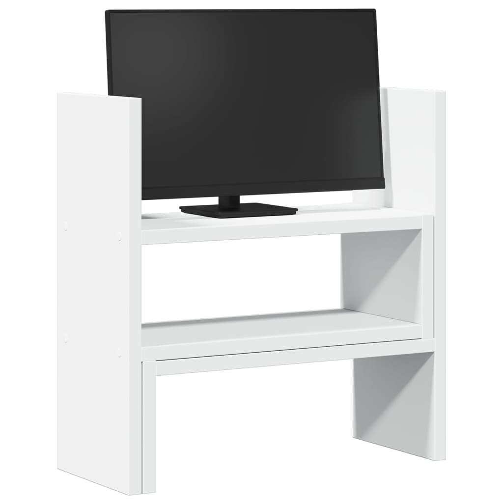 Organizator za stol podesivi bijeli 40 x 17 x 41 cm drveni