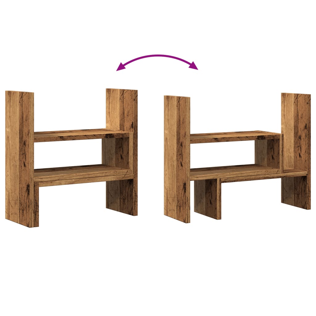 Organizator za stol podesivi boja drva 40 x 17 x 41 cm drveni