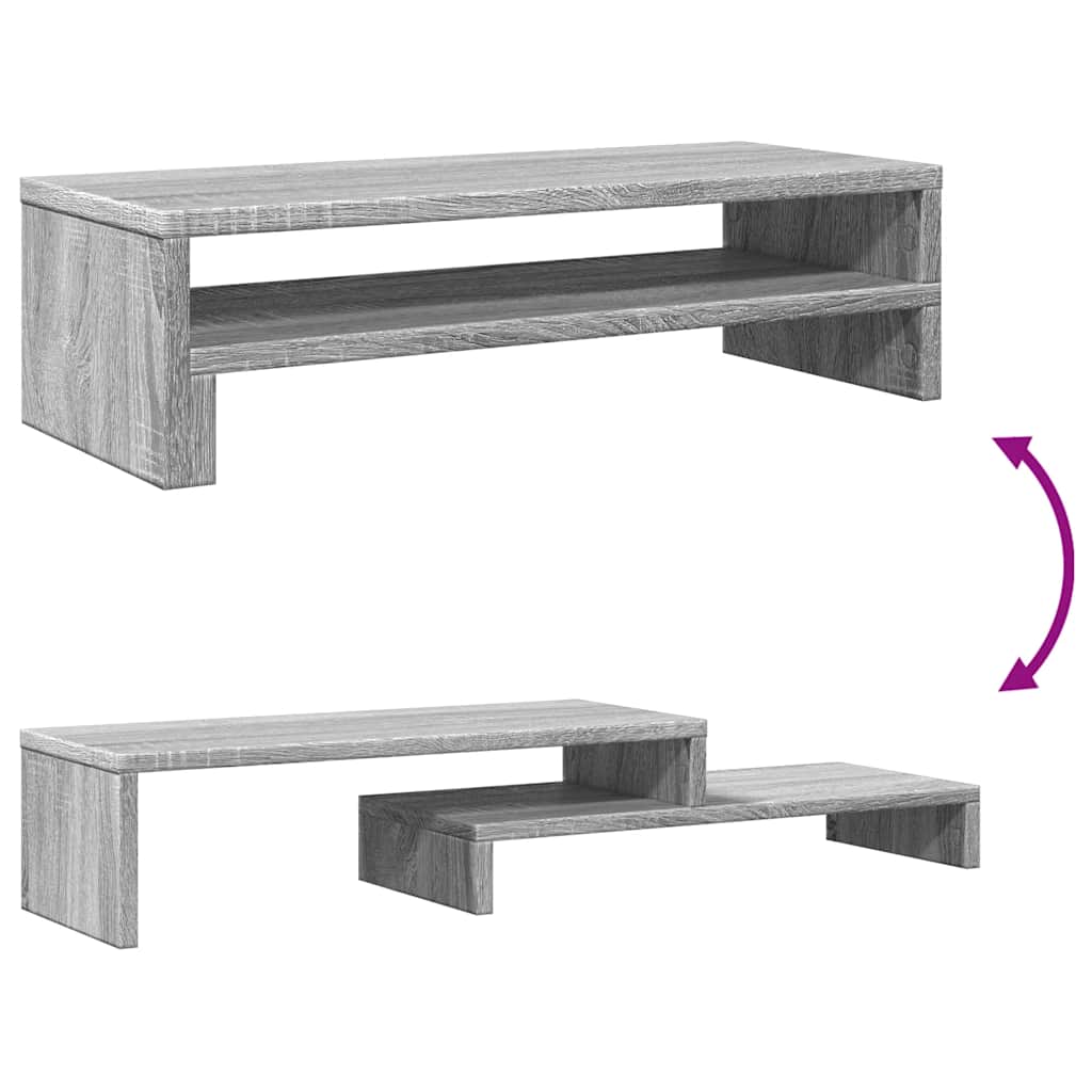 Stalak za monitor siva boja hrasta 54x22x15cm konstruirano drvo