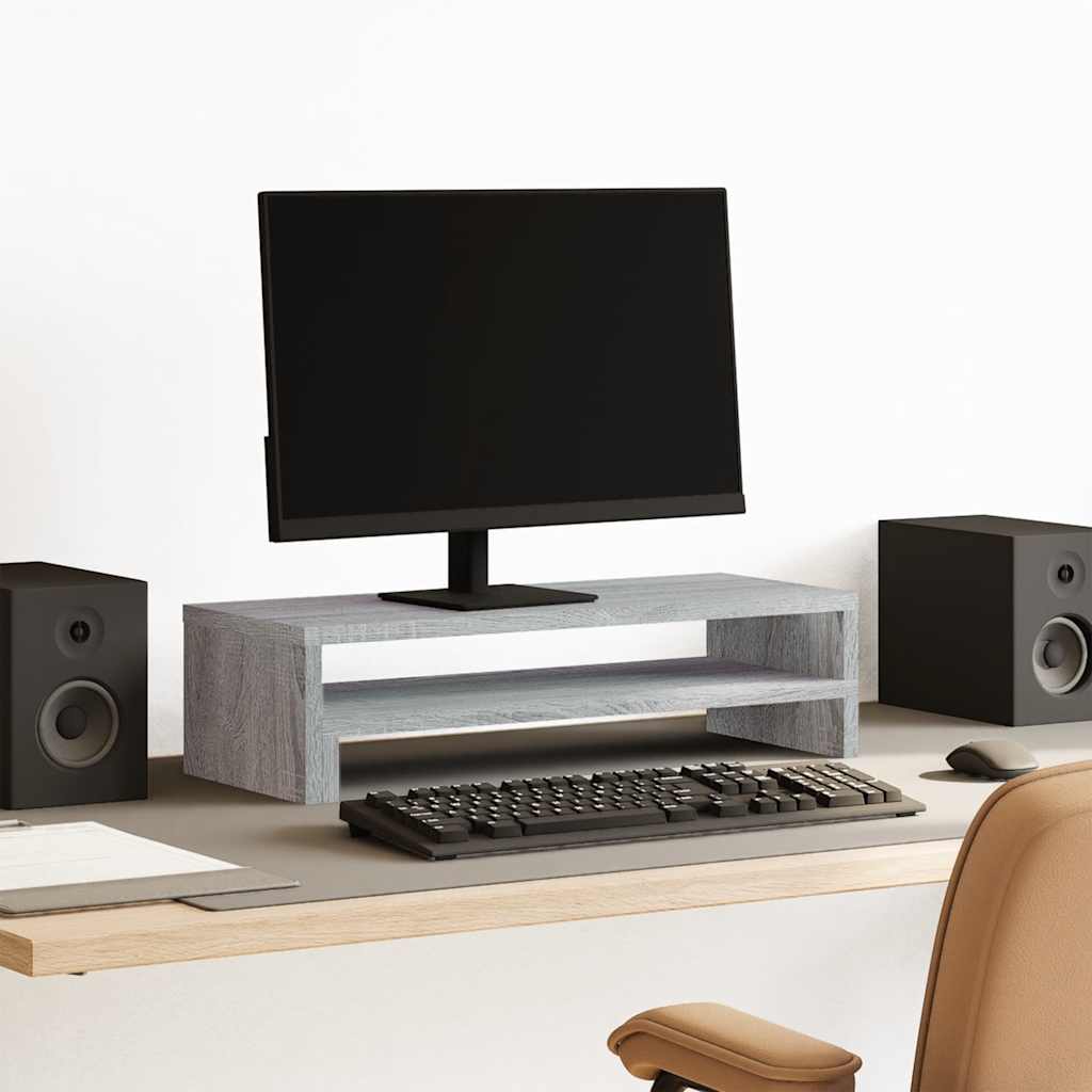 Stalak za monitor siva boja hrasta 54x22x15cm konstruirano drvo