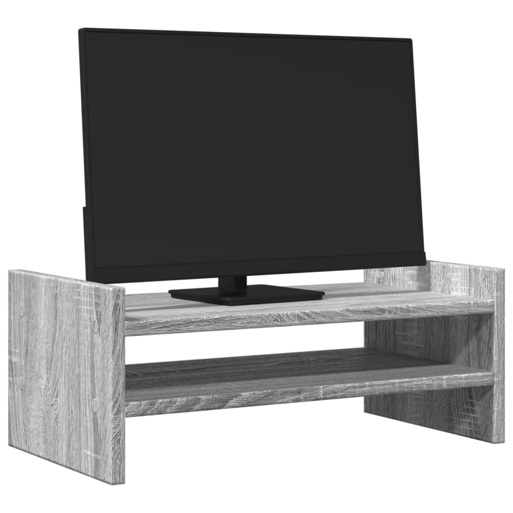 Stalak za monitor siva boja hrasta 50x27x20cm konstruirano drvo