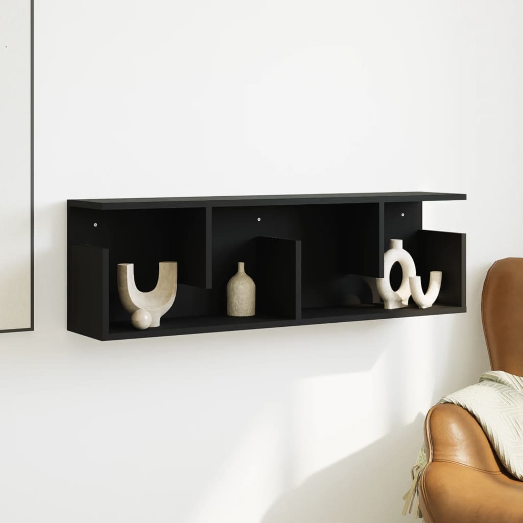 Zidni ormarić crni 100x20x30 cm od konstruiranog drva