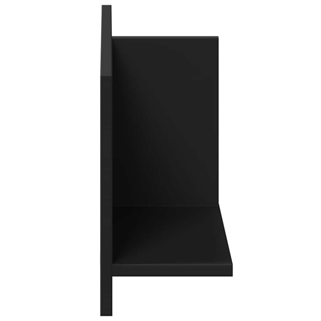 Zidni ormarić crni 70 x 16,5 x 30 cm od konstruiranog drva