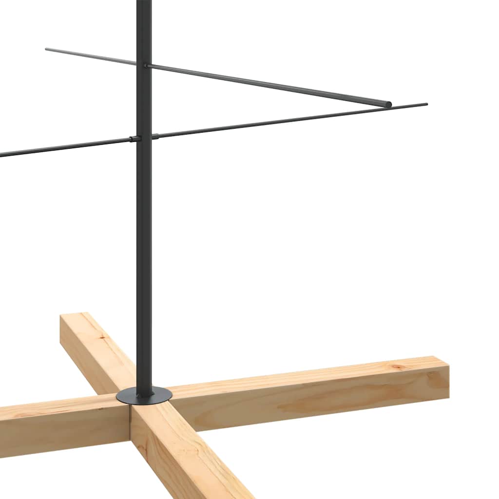 Metalno božićno drvce s drvenom bazom crno 210 cm