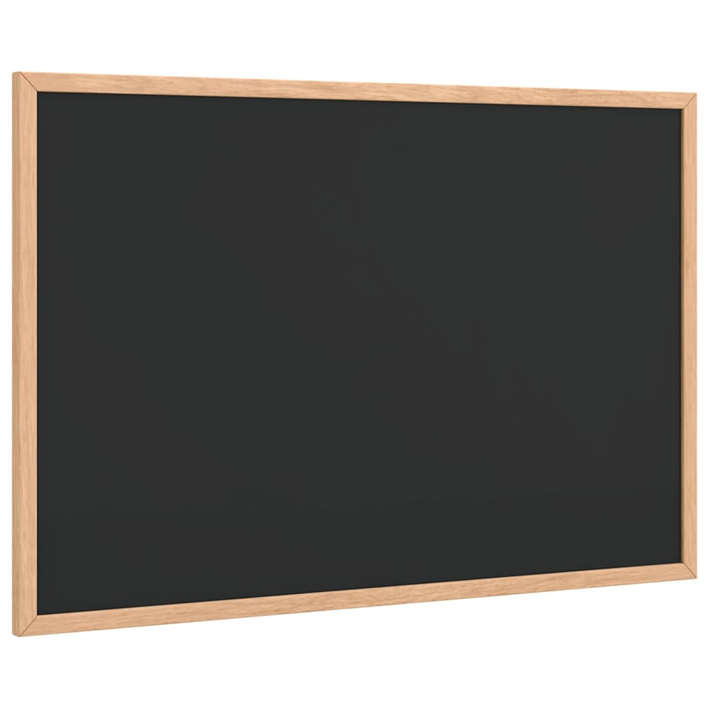 Ploča za pisanje kredom s okvirom od masivnog borovog drva crna 60x40 cm