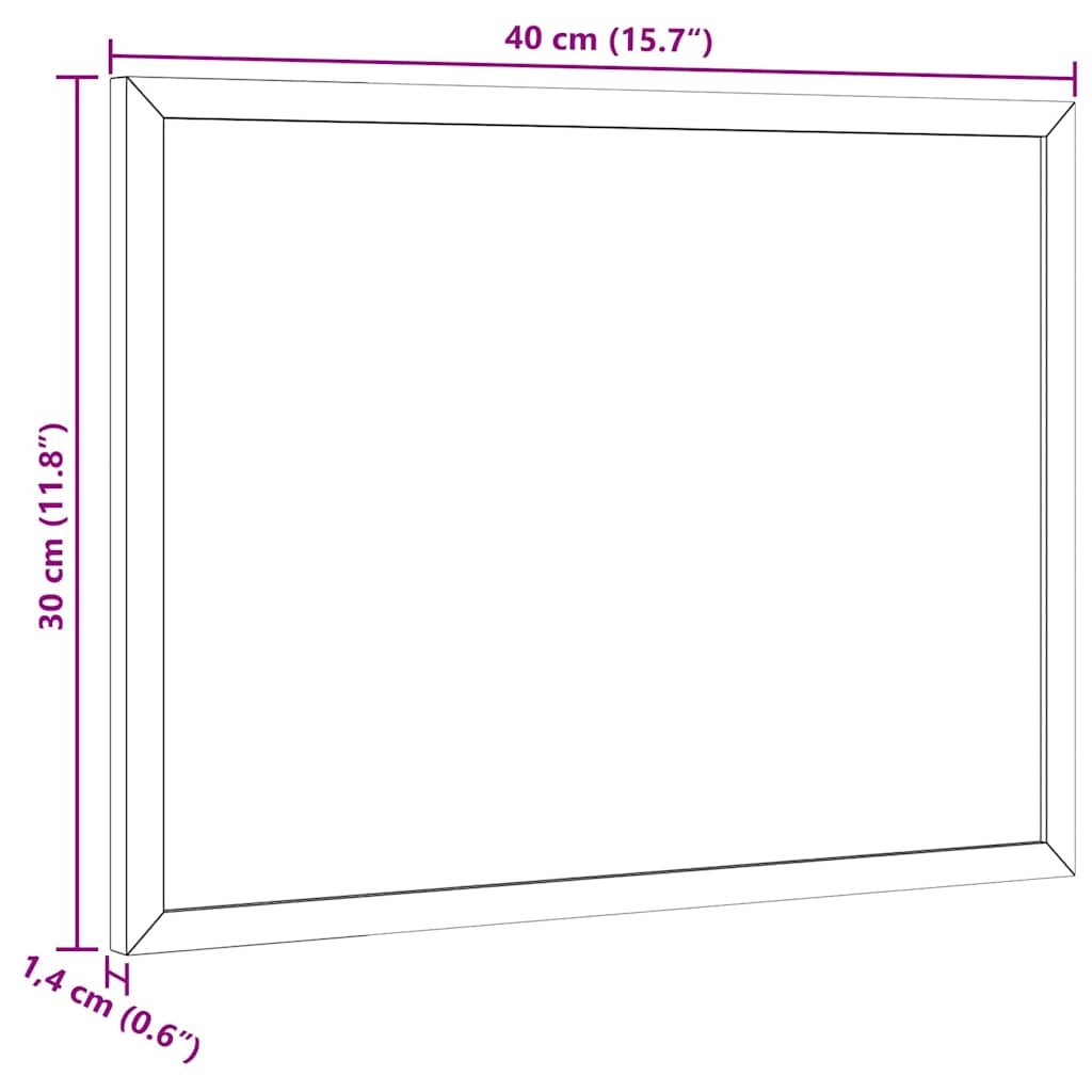 Ploča od pluta s okvirom od punog drva borovine 40x30 cm
