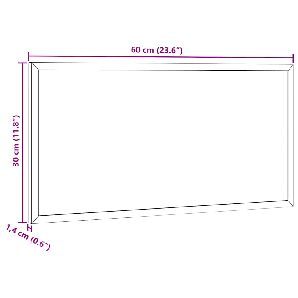 Ploča od pluta s okvirom od masivnog borovog drva 60 x 30 cm