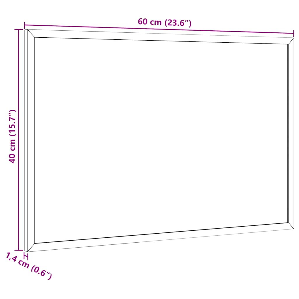 Ploča od pluta s okvirom od masivnog borovog drva 60x40 cm