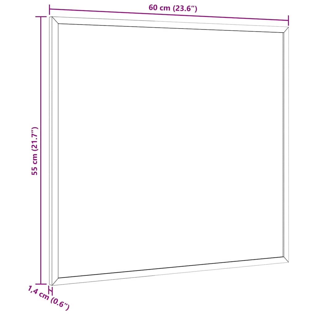 Ploča od pluta s okvirom od masivnog borovog drva 60 x 55 cm