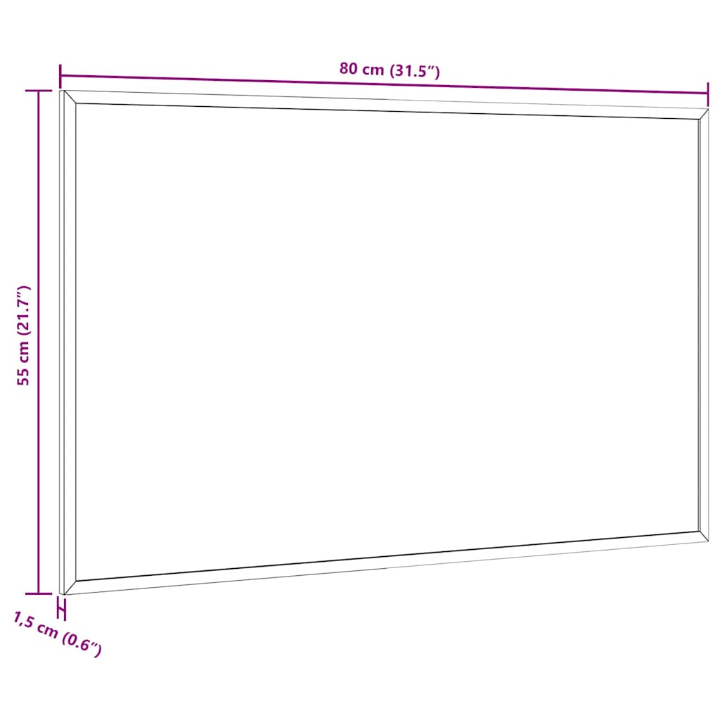 Ploča od pluta s okvirom od masivnog borovog drva 80 x 55 cm