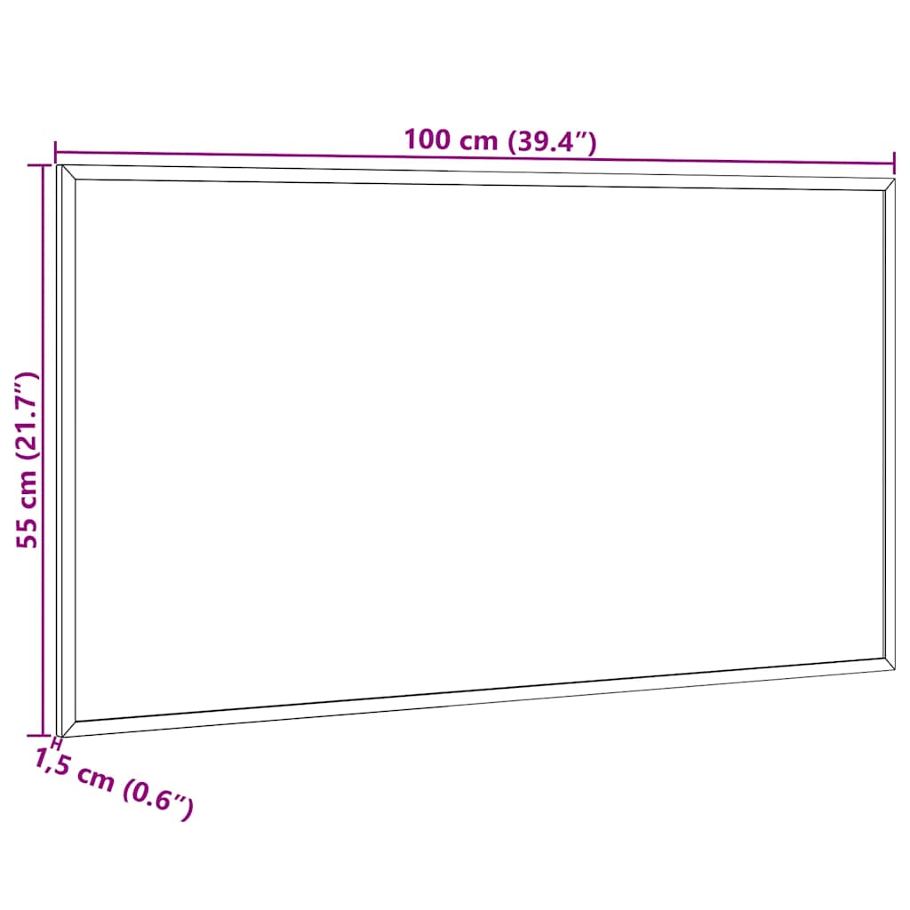 Ploča od pluta s okvirom od masivnog borovog drva 100 x 55 cm