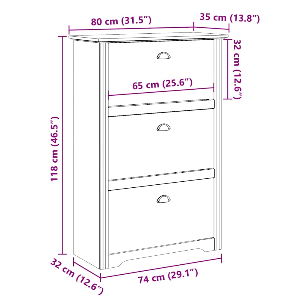 Stalak za cipele "BODO" sivi 80x35x118 cm