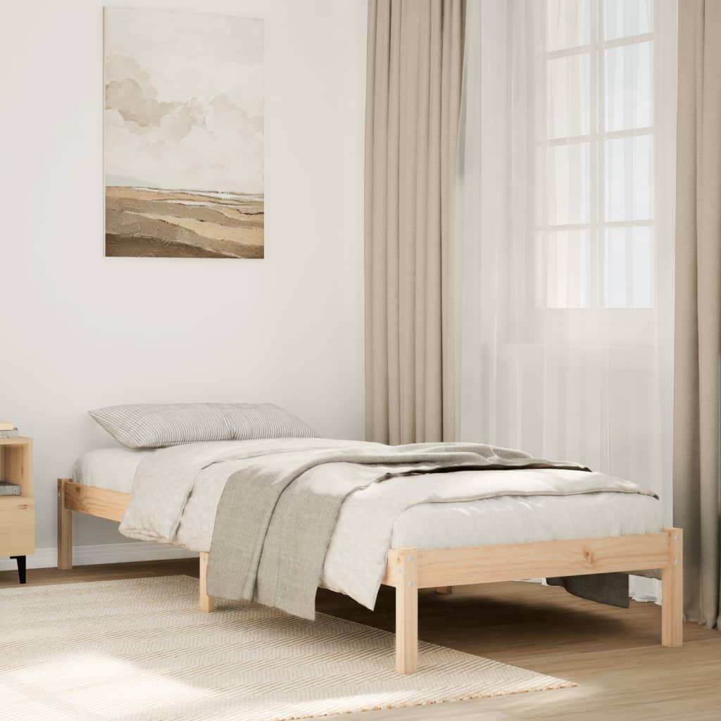 Dugi okvir kreveta bez madraca bijeli 100x210 cm od borovine