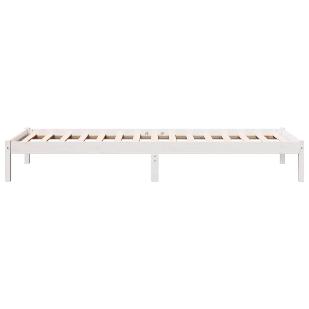 Okvir kreveta bez madraca bijeli 100x210 cm masivna borovina