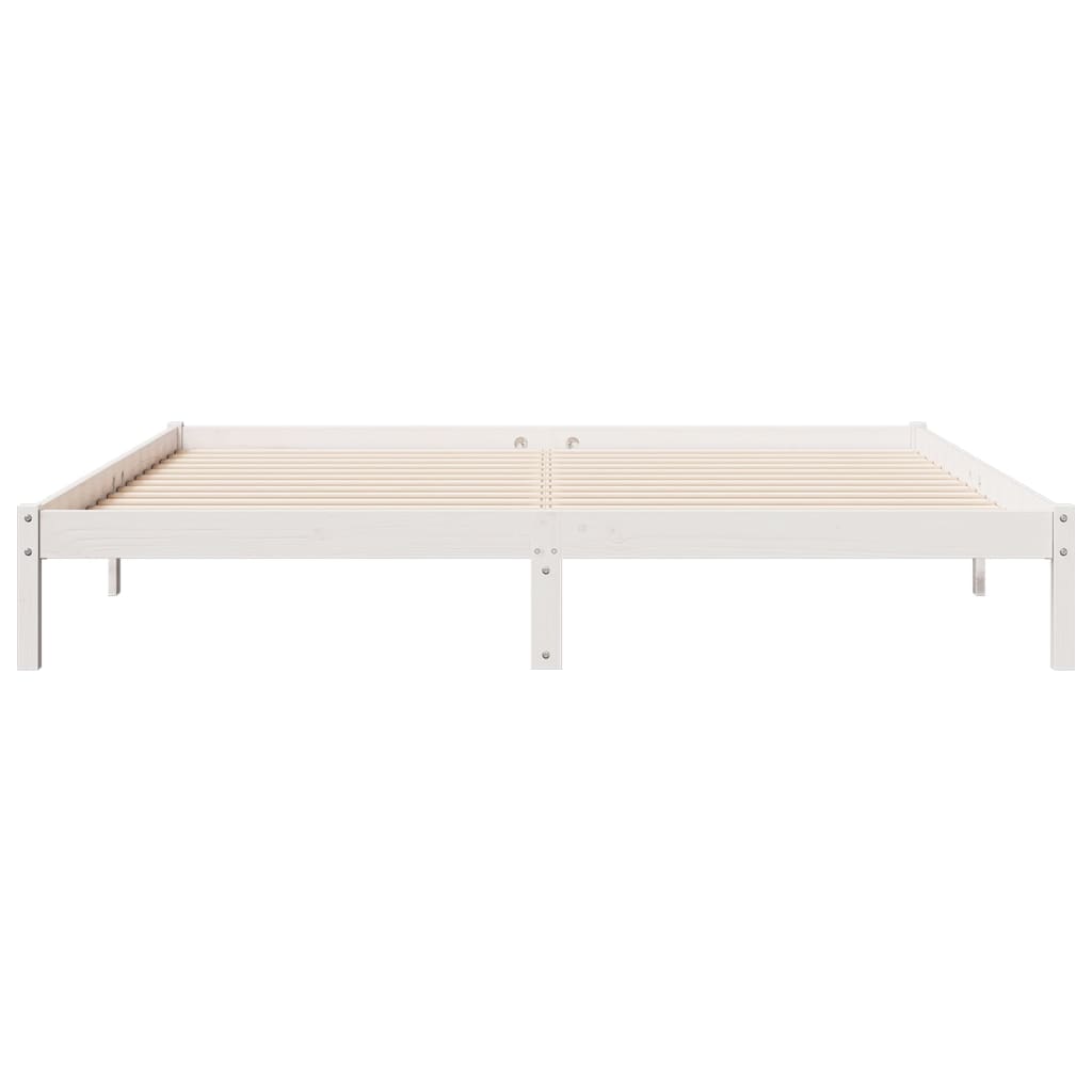 Dugi okvir kreveta bez madraca bijeli 180 x 210 cm od borovine