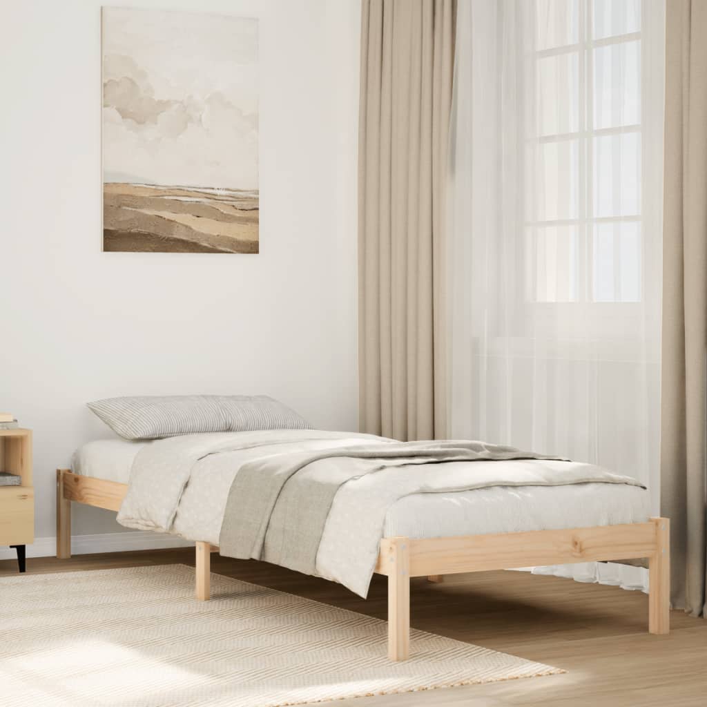 Dugi okvir kreveta bez madraca bijeli 80x220 cm od borovine